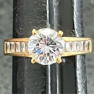 Brilliant cut Solitaire Channel Set Princess Cz Diamond Engagement Wedding Ring